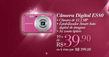 Câmera Digital ES80, Câmera de 12.2 MP, 5x zoom óptico, Estabilizador Smart Auto digital de imagens